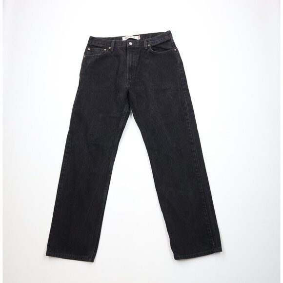 Vtg Y2K Levis 505 Mens 34x32 Faded Regular Fit Straight Leg Denim Jeans Black